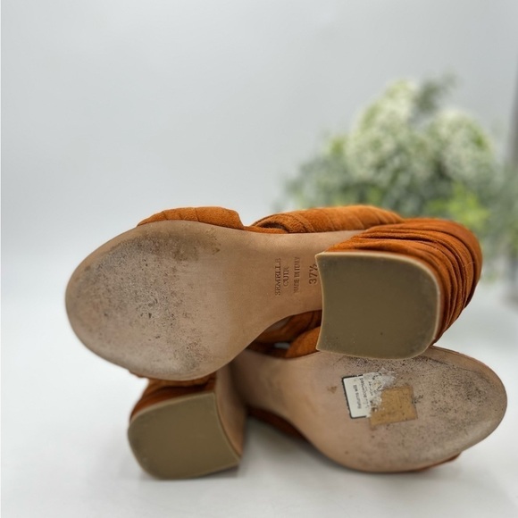 Laurence Dacade Paris Rona Ruched Suede Slide Rust cinnamon Sandals Sz 37.5/US 7 - Picture 16 of 16